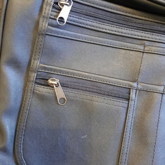 Coca-Cola Little Caesar's Pizza Promotional Leather Laptop Satchell Shoulder Bag - Picture 5 of 9